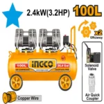 INGCO ACS2241001 كومبرسور هواء كاتم AIR COMPRESSOR (3.2HP)