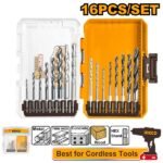 INGCO AKDL11606 16 PCS طقم ريش باطون مشكل وخشب وحديد Metal Multifunction Drill & Wood Drill Bits Set