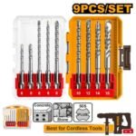 INGCO AKDL30906 طقم ريش صناعية بعلبة بلاستيك SDS Plus 9Pcs Hammer Drill Bits
