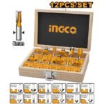 INGCO AKRT1211 12 PCS 8 MM طقم ريش راوتر Router Bits