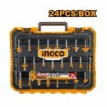 INGCO AKRT24062 24PCS 6MM طقم ريش راوتر صناعي بعلبة بلاستك ROUTER BITS SET