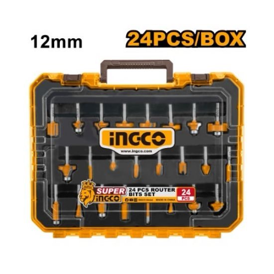 ingco-akrt24122-24pcs-12mm-طقم-ريش-راوتر-صناعي-بعلبة-بلاستك-router-bits-set-lebanon.jpeg INGCO AKRT24122 24PCS 12MM طقم ريش راوتر صناعي بعلبة بلاستك Router Bits Set - Image 1