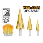 INGCO AKSDS80401 3 PCS HEX SHANK طقم ريش بلبل نحاس صناعي Step Drill Bit Set