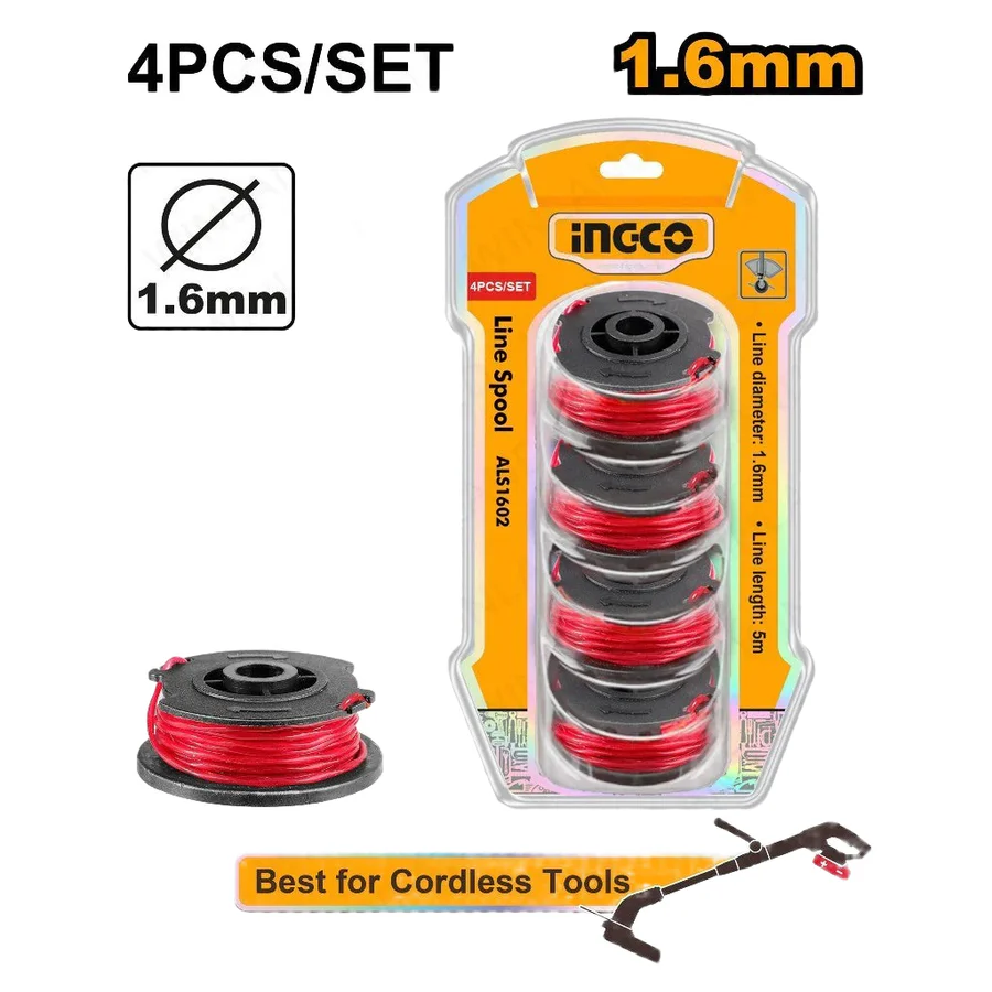 ingco-als1602-4pcs-5m-x-1.6mm-cgtli-بكرة-خيطان-للحشاشة-twist-line-spool-grass-trimmer-lebanon.webp INGCO ALS1602 4Pcs (5m x 1.6mm) CGTLI بكرة خيطان للحشاشة Twist Line Spool Grass Trimmer - Image 1