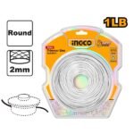 INGCO ALS2001 1LB 2MM خيط نايلون حشاشة فدار بكرة Round Trimmer Line