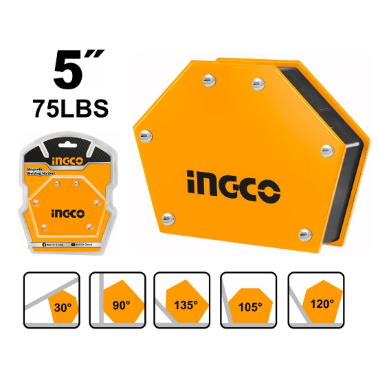 ingco-amwh75052-5-75lbs-زاوية-جمع-مغنطيس-للحديد-مسدسة-magnetic-welding-holder-lebanon.png INGCO AMWH75052 5″ 75LBS زاوية جمع مغنطيس للحديد مسدسة Magnetic Welding Holder - Image 1