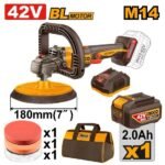 INGCO APLI42181 42V 1BATT 2AH+CHAR+BAG 180MM BL صاروخ بوليش بطارية سرعات Cordless Polisher