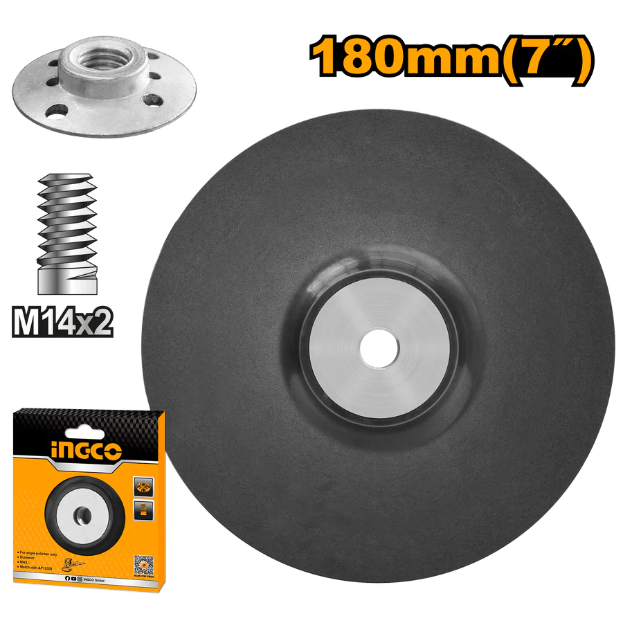 ingco-app0111801-180mm-m14-تارة-صاروخ-تلزيق-polishing-pad-with-flange-for-angle-polisher-lebanon.webp INGCO APP0111801 180MM M14 تارة صاروخ تلزيق Polishing Pad with Flange for Angle Polisher - Image 1