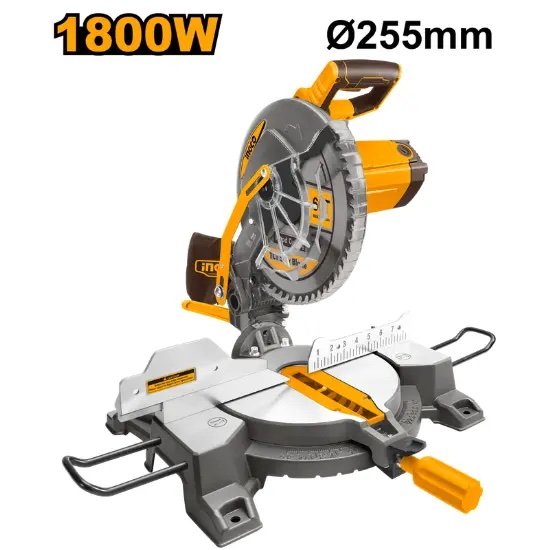 CHAIN SAW (550 x 550 px) - 6 INGCO BMS18007 1800 W (255×30)mm مقطع خشب والمنيوم صناعي Mitre Saw - Image 1