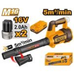 INGCO CABLI168082 16V 2BATT 2AH+CHAR بلور حدائق كبير نفخ بطارية Cordless Blower