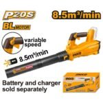 INGCO CABLI20428 20V بلاور حدائق كبير نفخ سرعات بطارية BRUSHLESS CORDLESS POWERFUL LEAF BLOWER VARIABLE SPEED