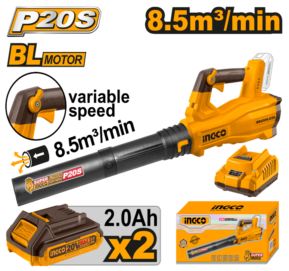 ingco-cabli204282-20v-2batt-2achar-بلور-حدائق-كبير-نفخ-بطارية-brushless-cordless-garden-blower-lebanon.png INGCO CABLI204282 20V 2BATT 2A+CHAR بلور حدائق كبير نفخ بطارية Brushless Cordless Garden Blower - Image 1