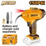 INGCO CACLI2018 20V 150PSI/10.34BAR منفخ دواليب فدار CORDLESS AUTO AIR COMPRESSOR (Bare Tool)