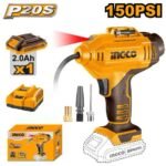 INGCO CACLI20181 20V 1BATT 2A+CHAR 160PSI/11BAR منفخ دواليب Cordless Auto Air Compressor