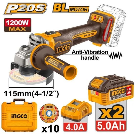 ingco-cagli2120252-20v-10disc-2batt-5ahcharbox-bl-1200w-صاروخ-بطارية-cordless-angle-grinder-lebanon.jpeg INGCO CAGLI2120252 20V 10DISC 2BATT 5AH+CHAR+BOX BL 1200W صاروخ بطارية CORDLESS ANGLE GRINDER - Image 1