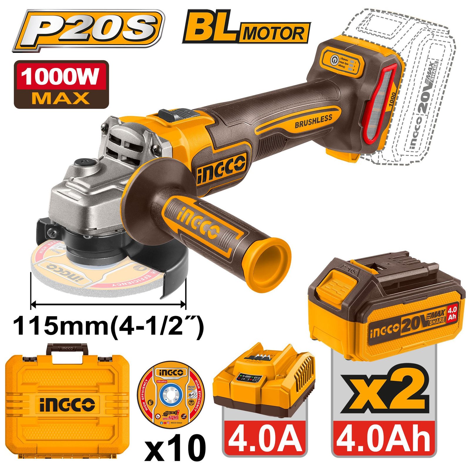 ingco-cagli271532-20v-2batt-4ahcharbox-1000w-bl-صاروخ-بطارية-industrial-cordless-angle-grinder-lebanon.jpg INGCO CAGLI271532 20V 2BATT 4AH+CHAR+BOX 1000W BL صاروخ بطارية Industrial Cordless angle grinder - Image 1