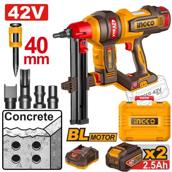 ingco-ccnli420602-42v-2batt-2.5ahcharbox-40mm-فرد-مسمار-باطون-على-concrete-nailer-lebanon.jpeg INGCO CCNLI420602 42V 2BATT 2.5AH+CHAR+BOX 40MM فرد مسمار باطون على CONCRETE NAILER - Image 1