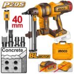 INGCO CCNLI9005 20V BOX 40MM فرد مسمار باطون على البطارية Brushless Cordless Concrete Nailer