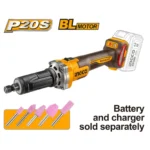 INGCO CDGLI2001 20V 6 MM صاروخ جلخ وحفر صناعي فدار cordless die grinder industrial (Bare Tool)