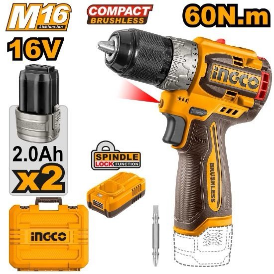 ingco-cdli16682-16v-2bat-2ahcharbox-bl-مقدح-بطارية-compact-brushless-cordless-drill-lebanon.jpeg INGCO CDLI16682 16V 2BAT 2AH+CHAR+BOX BL مقدح بطارية Compact Brushless Cordless Drill - Image 1