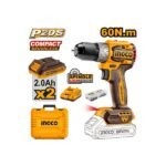 INGCO CDLI20602 20V 2BATT 2AH+CHAR+BOX 60N.M BL مقدح بطارية راس حديد Compact Brushless Cordless Drill