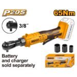 INGCO CDRLI2060151 20V 3PCS SOCKETS 3/8″ مسكة طقطاق بطارية Cordless Drive Ratchet