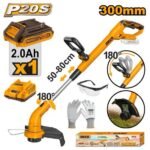 INGCO CGTLI20301 20V 1BATT+CHAR 300MM حشاشة بطارية يدوية تلسكوبيك راس معكوف Cordless grass trimmer