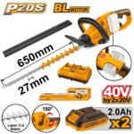 INGCO CHTLI400282 40V 650MM منشار تشحيل شجر بطارية Cordless Industrial Hedge Trimmer
