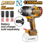 INGCO CIWLI201351 20V BL 1350N.M 3/4″ فرد شد عزق بطارية Brushless Cordless Impact Wrench