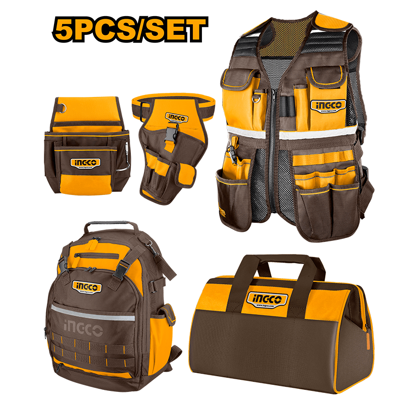 ingco-cos23090-5pcs-مجموعة-شنط-قماش-وجعب-combo-tools-bag-set-lebanon.png INGCO COS23090 5PCS مجموعة شنط قماش وجعب Combo Tools Bag Set - Image 1