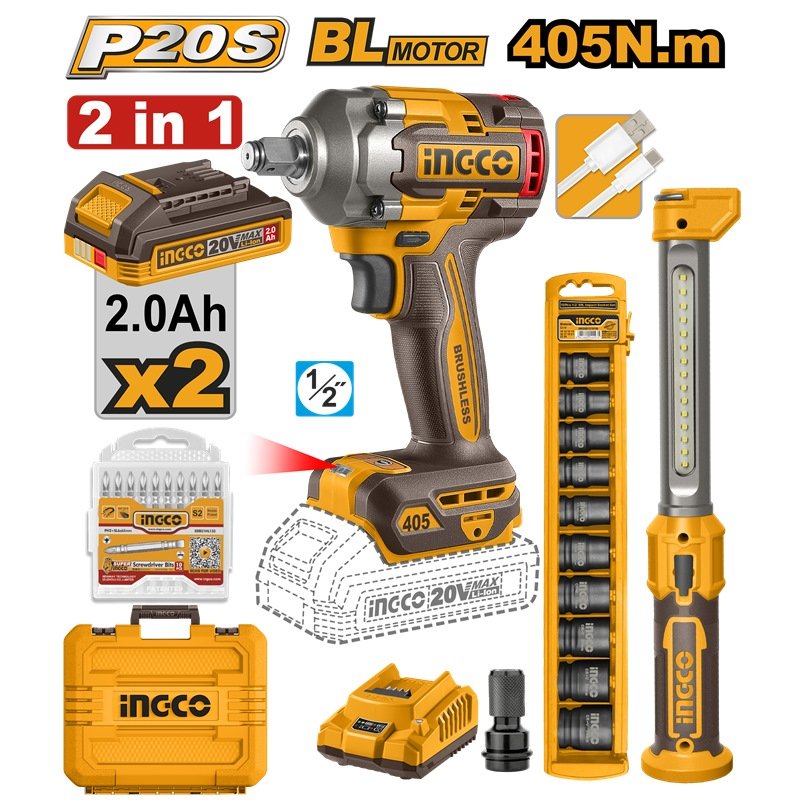 ingco-cosli23056-20v-box-مجموعة-فردد-شد-عزق-405-نيوتنبلادوز-وطقم-طرابيش-بولاد-impact-wrench-405nm-worklight-combo-set-lebanon.jpg INGCO COSLI23056 20V BOX + مجموعة فردد شد عزق 405 نيوتن+بلادوز وطقم طرابيش بولاد IMPACT WRENCH 405NM + WORKLIGHT COMBO SET - Image 1