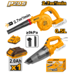 INGCO COSLI240998 20V 1 BATT 2AH + CHAR بلور + مكسة فارة BLOWER & VACUUM COMBO SET