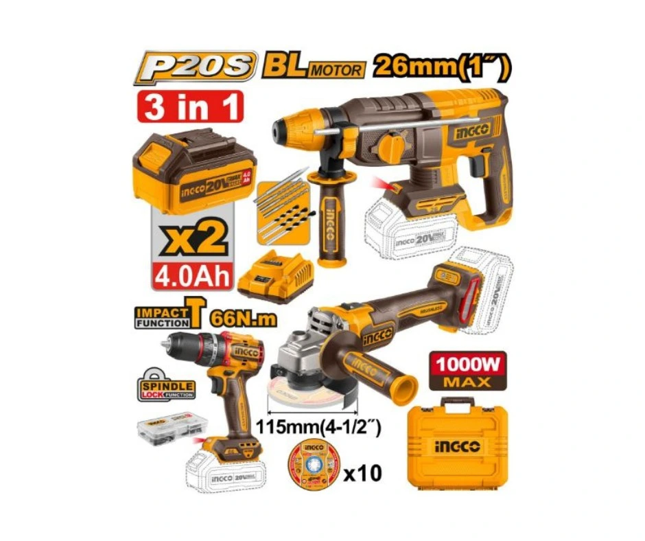 ingco-cosli241198-20v-2b-4a-26mm-sds-صاروخمقدح-بطارية-رجراج-ديسكاتمقدح-cordless-3-pcs-combo-kit-lebanon.webp INGCO COSLI241198 20V 2B 4A 26MM SDS صاروخ+مقدح بطارية رجراج +ديسكات+مقدح Cordless 3 pcs combo kit - Image 1