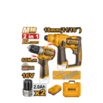 INGCO COSLI241295 16V 2BATT 2AH + CHAR + BOX BL SDS مقدح + مقدح Combo Kit for Drilling