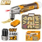INGCO COSLI241299 16V 2BATT 2AH+CHAR+ آلة متعددة الاستعمالات + علبة اكسسوار Cordless Multi-Tool