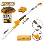 INGCO CPHT2016012 20V 1BATT 2A+CHAR منشار تشحيل شجر تلسكوبيك Cordless Pole Hedge Trimmer