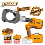 INGCO CRCLI2005 20V 60KN 2BATT 5AH+CHAR+BOX مقطع كابلات هيدروليك بطارية Cordless Hydraulic Cable Cutter – Heavy Duty Cutting Tool