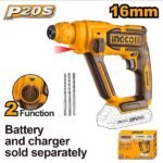 INGCO CRHLI20168 20V 16MM برم بطارية SDS مقدح Cordless Rotary Hammer