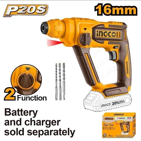 ingco-crhli20168-20v-16mm-برم-بطارية-sds-مقدح-cordless-rotary-hammer-lebanon.jpeg INGCO CRHLI20168 20V 16MM برم بطارية SDS مقدح Cordless Rotary Hammer - Image 1
