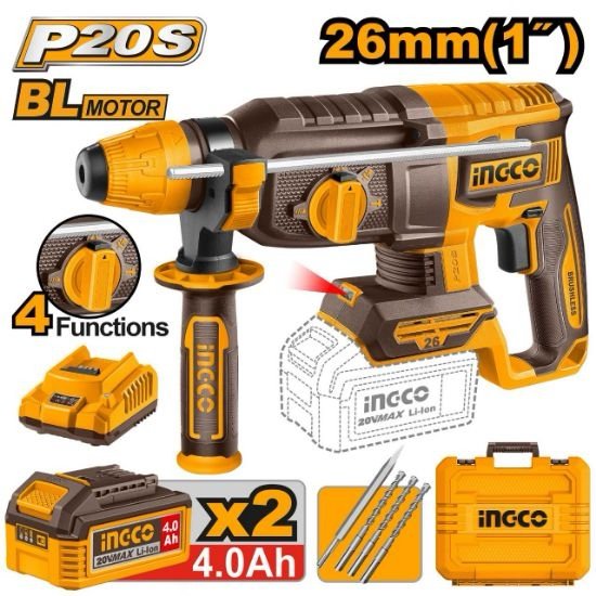 ingco-crhli202682-20v2batt-4ahbox-26mm-4f-bl-برم-وتكسير-بطارية-sds-مقدح-cordless-rotary-hammer-lebanon.jpeg INGCO CRHLI202682 20V2BATT 4AH+BOX 26MM 4F BL برم وتكسير بطارية SDS مقدح Cordless rotary hammer - Image 1