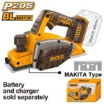 INGCO CRLI20401 20V BL فارة خشب على البطارية Cordless Planer with Brushless Motor