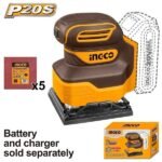 INGCO CSHSLI2014 20V (110X100) حفافة مربعة Cordless Sheet Sander
