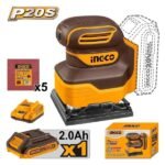 INGCO CSHSLI20141 20V 1BATT 2AH+CHARحفافة على البطارية مربعة Cordless Sheet Sander