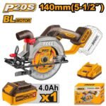 INGCO CSLI14021 20V 1BATT 4AH+CHAR 140MM منشار صدر بطارية صناعي Cordless Circular Saw with Blower & Brushless Motor
