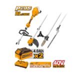 INGCO CSTLI2040386 20V 2BATT 4AH+CHAR 4 FUNCTIONS منشار زراعي متعدد الاستعمالات CORDLESS MULTI GARDEN TOOLS