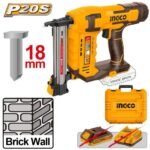 INGCO CSTLI3805 20V BOX + فرد مسمار باطون على البطارية Cordless Brick Nailer
