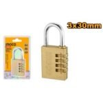 INGCO DBCK0203 3X20MM قفل نحاس كود 3 ارقام COMBINATION PADLOCK