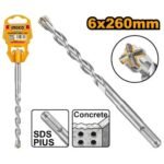 INGCO DBH1210604C 6.0X260MM SDS PLUS ريشة رأس مصالب صناعية SDS PLUS MASONRY CROSS BIT