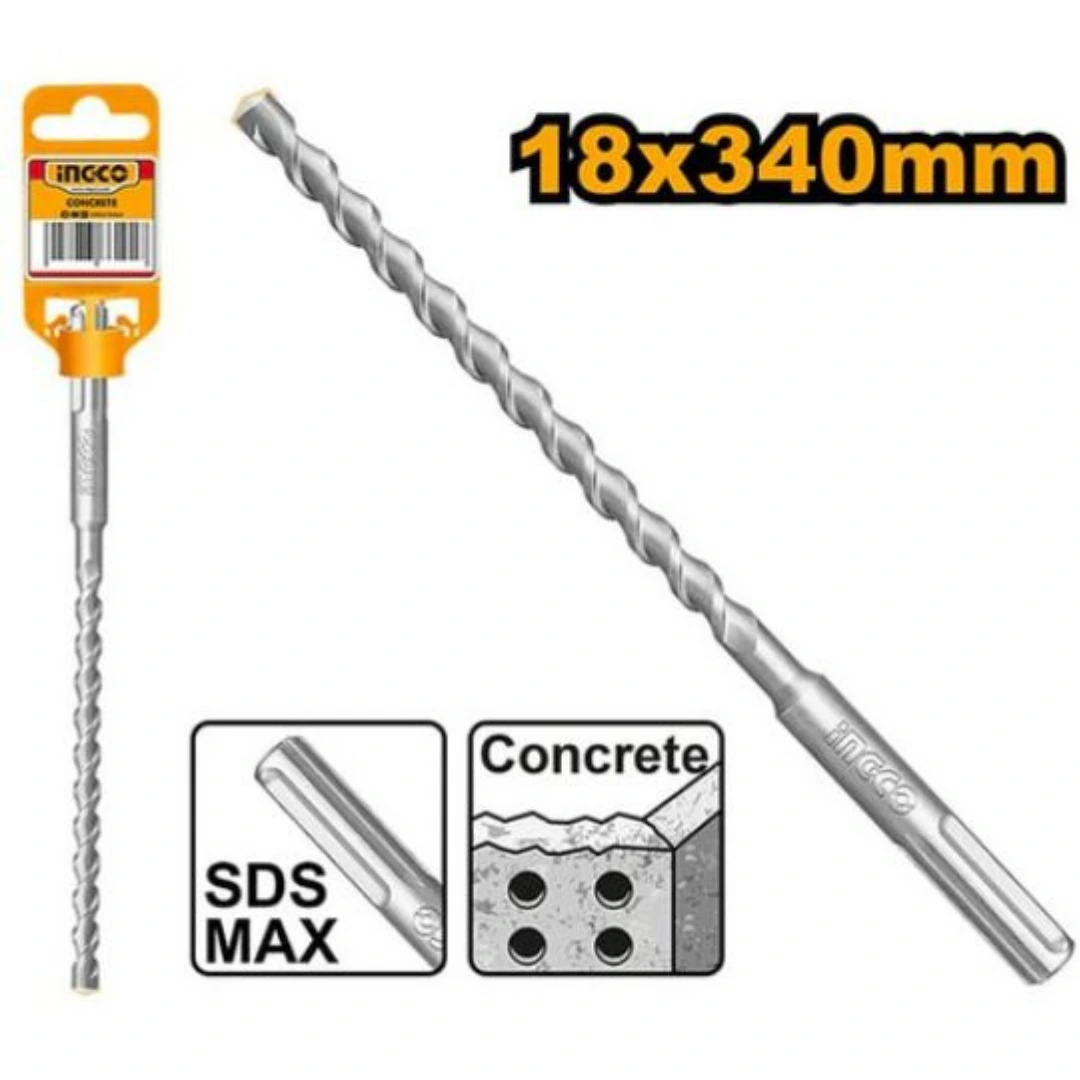 ingco-dbh1241802-sds-max-18x340mm-ريشة-باطون-sds-max-masonry-hammer-drill-bit-lebanon.webp INGCO DBH1241802 SDS MAX (18X340)MM ريشة باطون SDS MAX MASONRY HAMMER DRILL BIT - Image 1