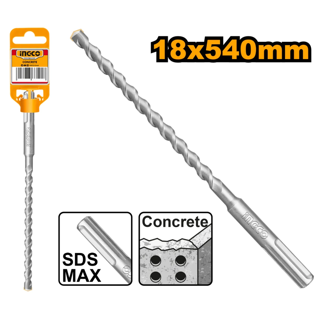 ingco-dbh1241805-sds-max-18x540mm-ريشة-باطون-sds-max-hammer-drill-bit-lebanon.webp INGCO DBH1241805 SDS MAX (18X540)MM ريشة باطون SDS MAX HAMMER DRILL BIT - Image 1